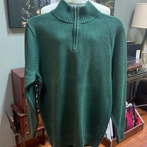 L.L. Bean men’s quarter zip sweater size large tall green